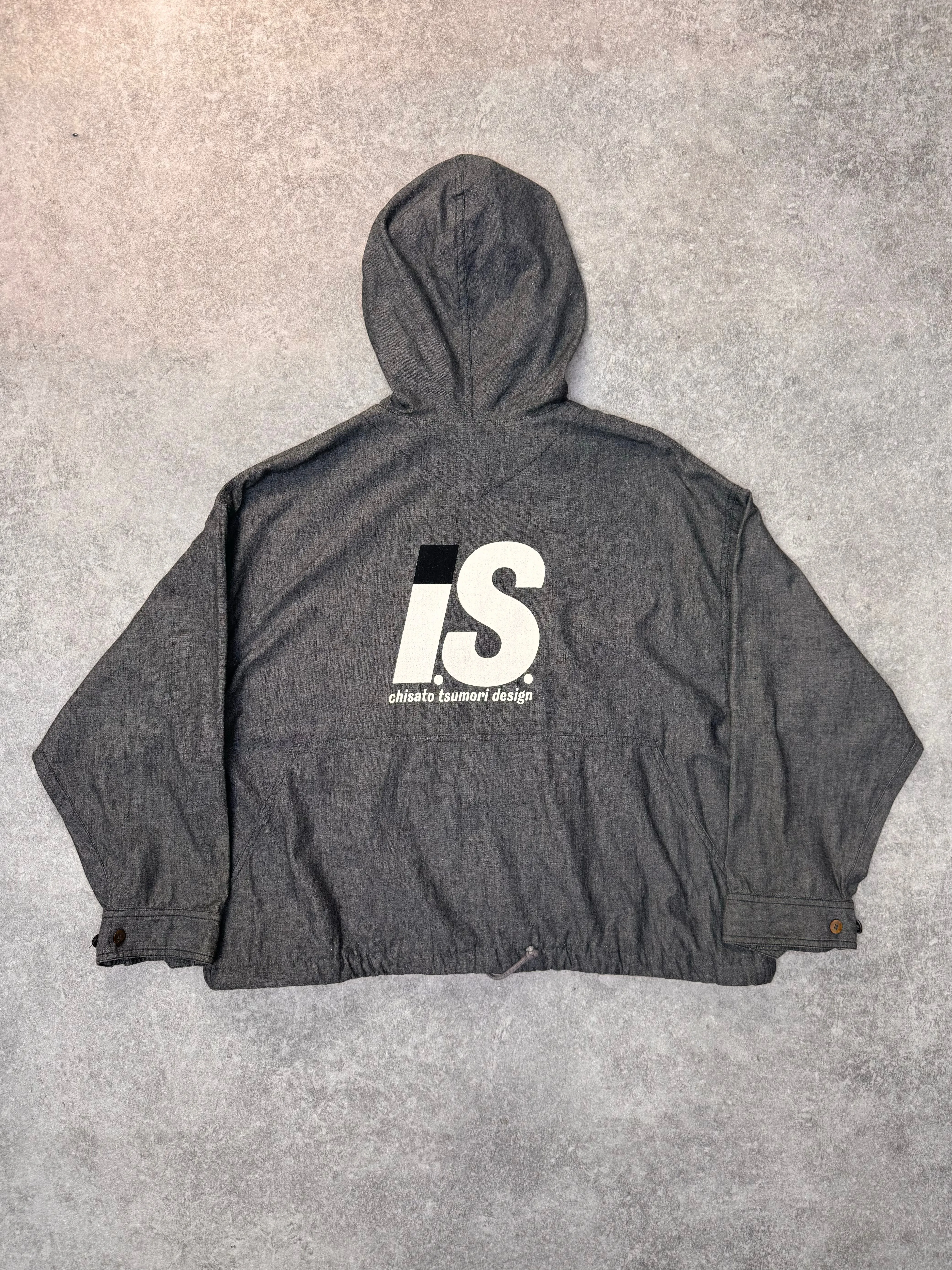 90s Issey Miyake x Tsumori Chisato Grey Hooded Anorak Jacket