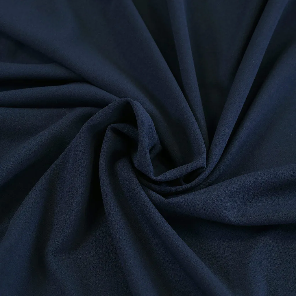 Abbey - Navy Light Scuba Stretch Crepe Fabric