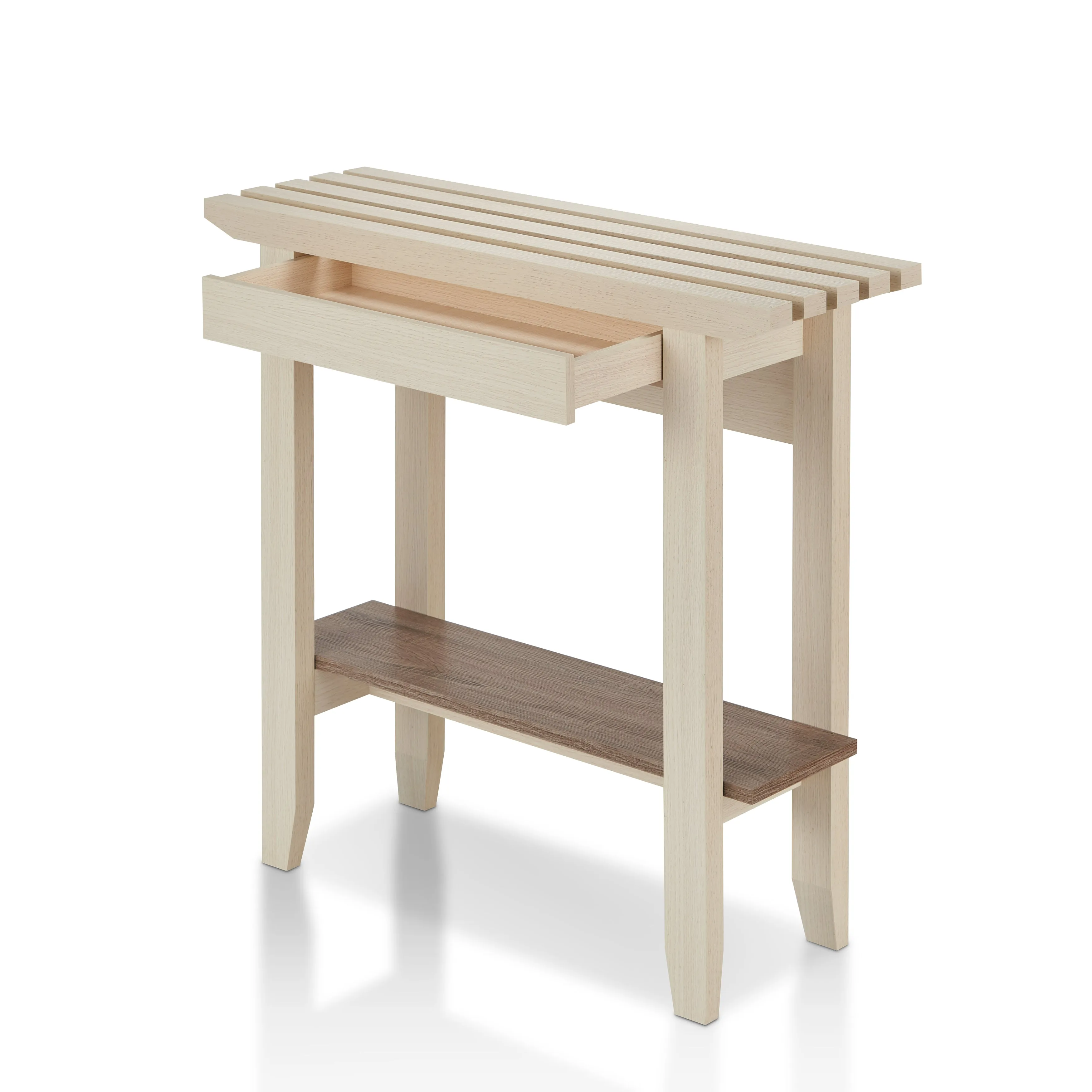 Adelene Mid-Century Modern Ivory Sofa Table