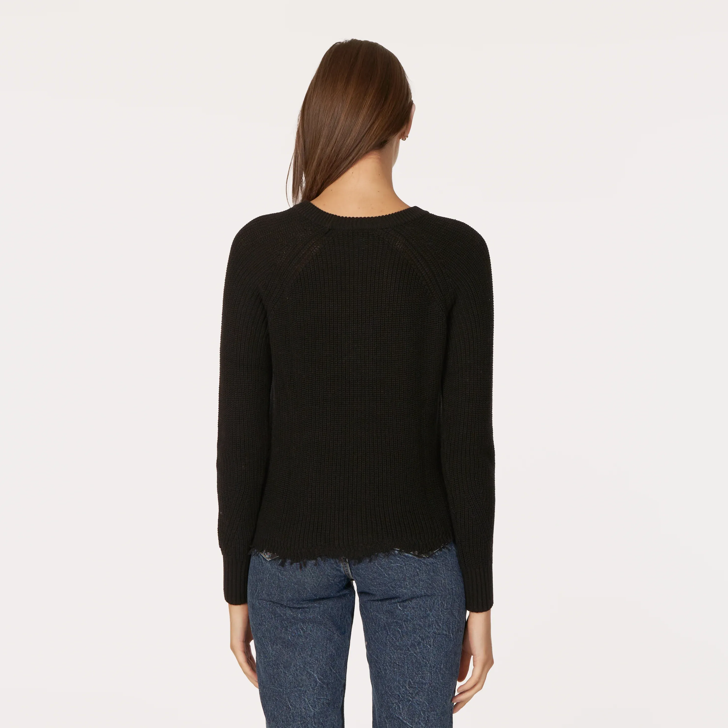 autumn cashmere distressed scallop shaker in black