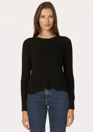 autumn cashmere distressed scallop shaker in black