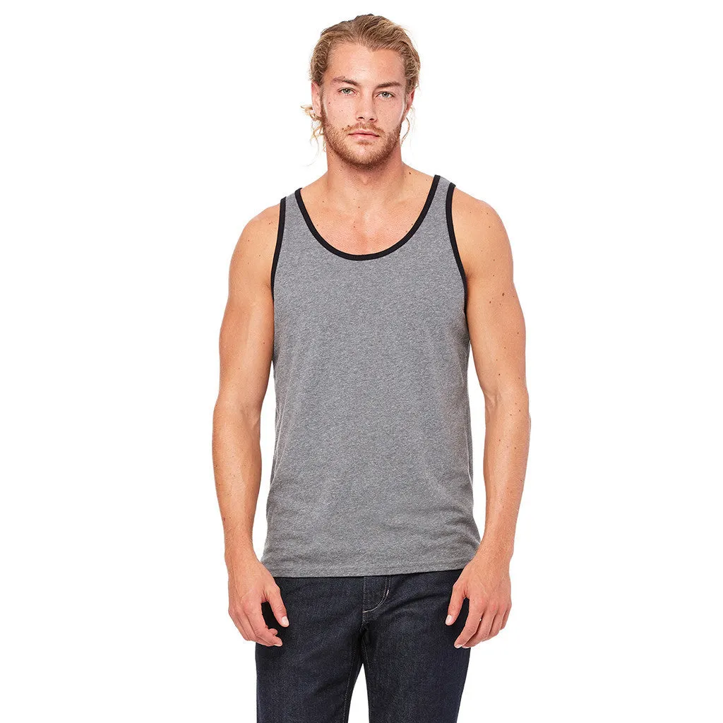 Bella   Canvas Unisex Deep Heather/Black Jersey Tank