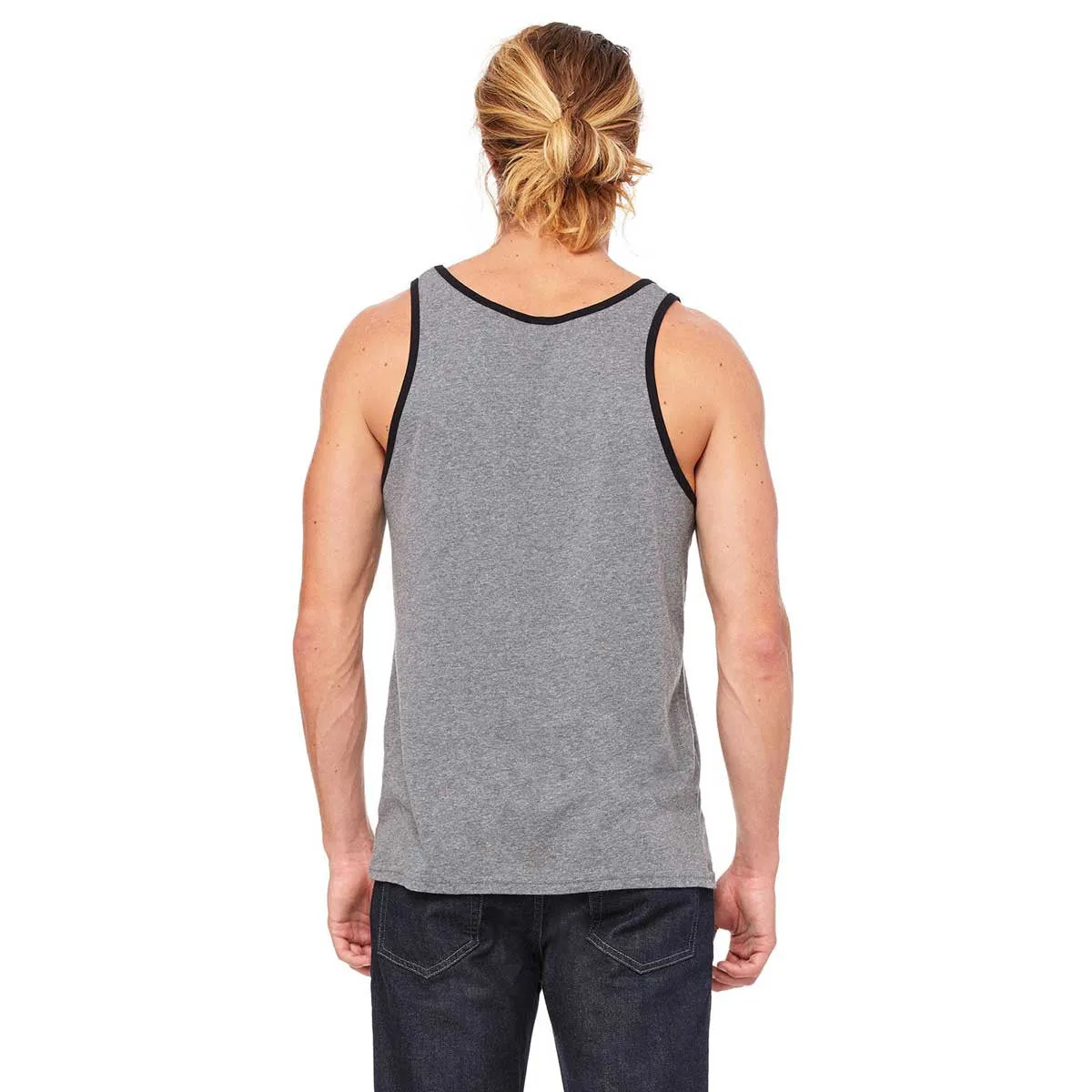 Bella   Canvas Unisex Deep Heather/Black Jersey Tank