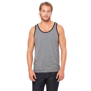 Bella   Canvas Unisex Deep Heather/Black Jersey Tank