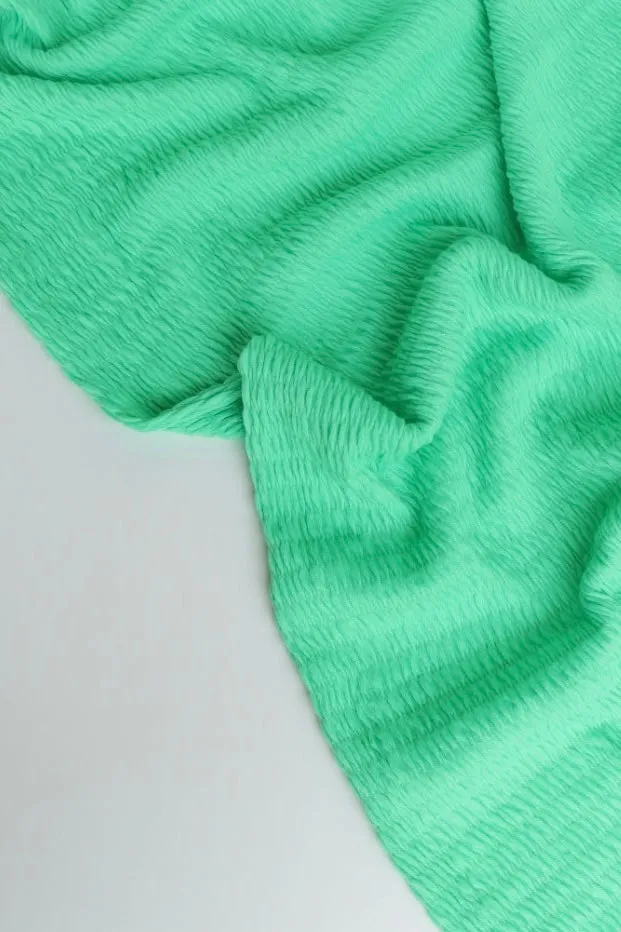 Bright Mint Smocked Jersey Knit