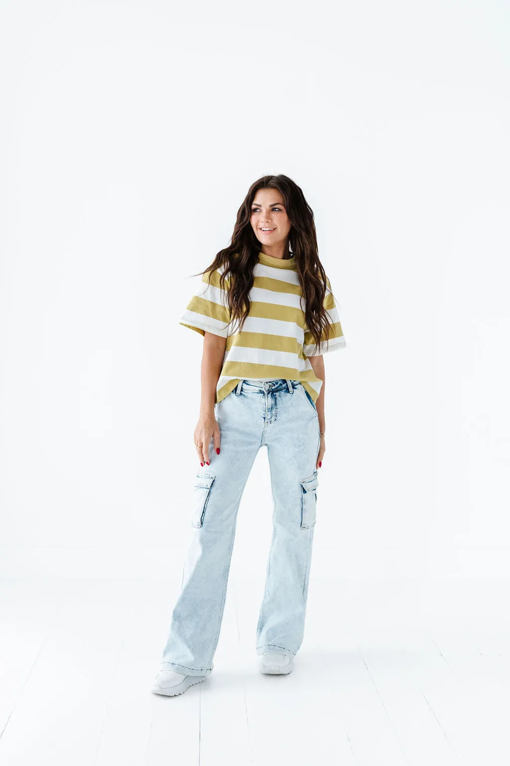 Brooks Cargo Pants in Light Wash
