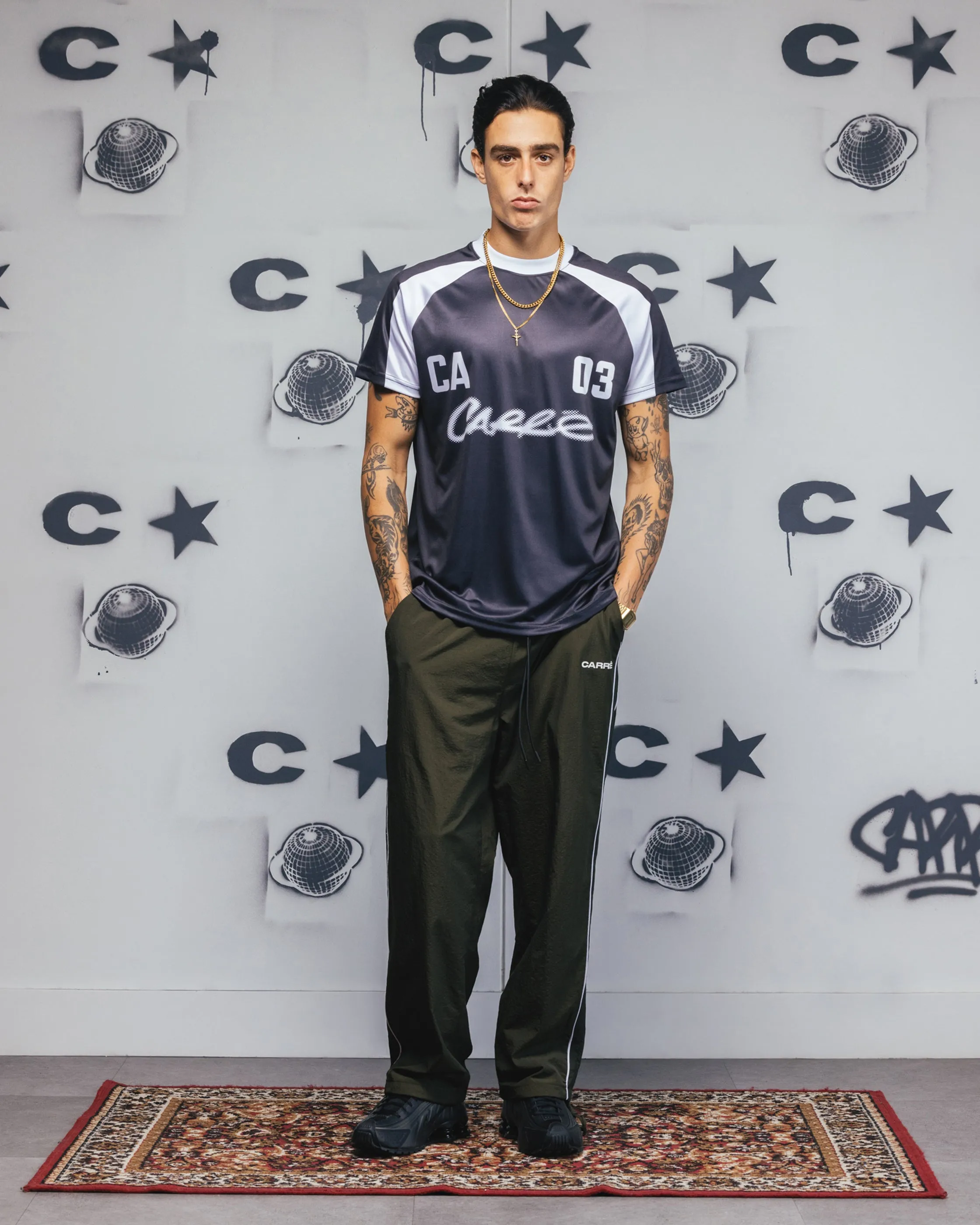 Carre Striker Jersey T-Shirt Black/White