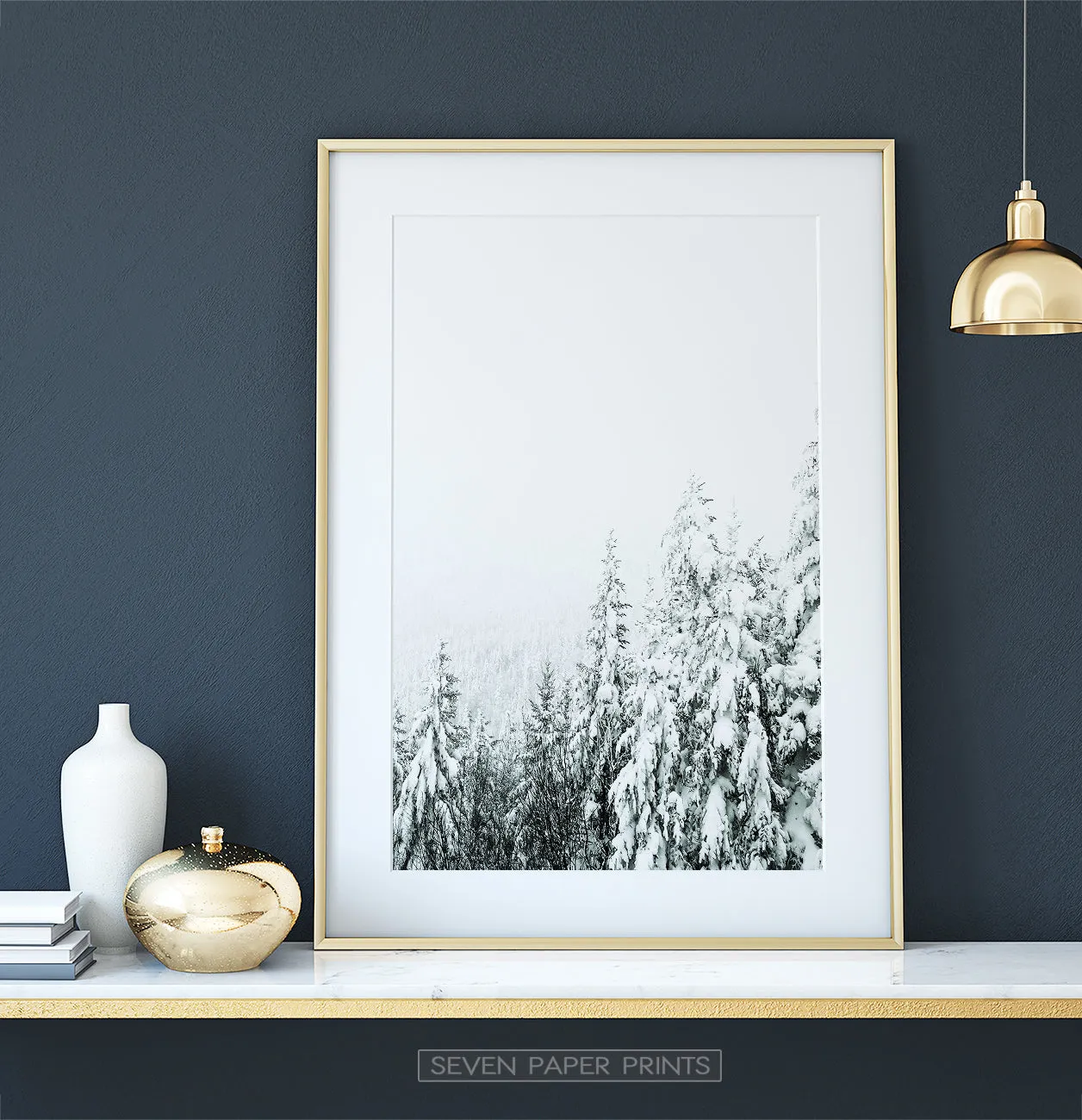 Charming Spruce Tops Covered in Snow Photo Art