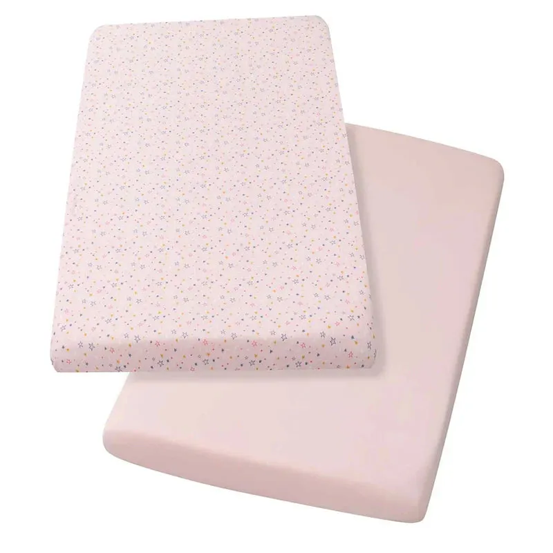 ClevaMama 2pk Jersey Cotton Cot Fitted Sheets