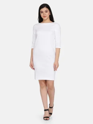 Cotton Sheath Dress - White