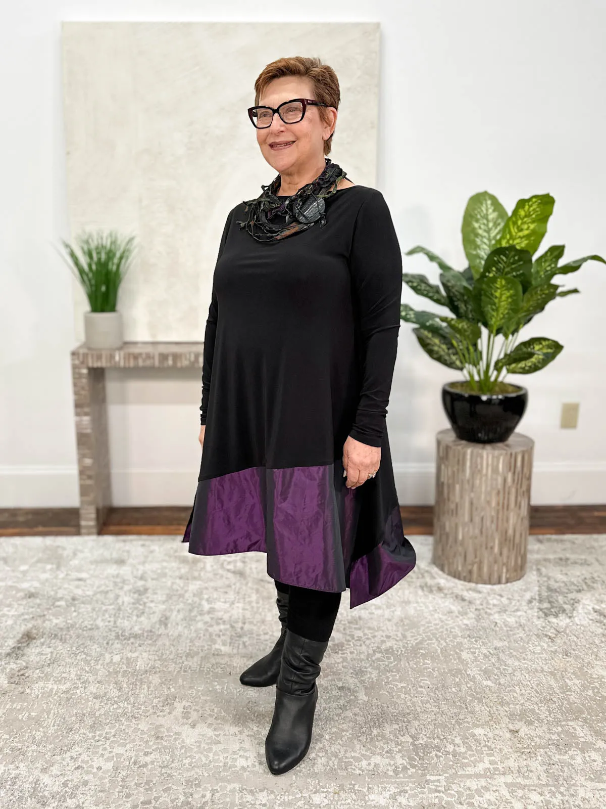 Devon Tunic, Black/Plum