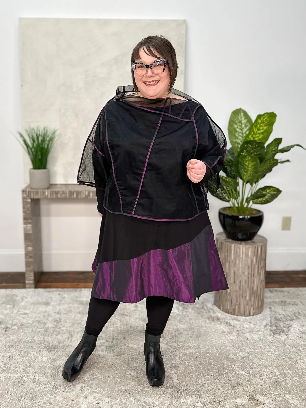 Devon Tunic, Black/Plum