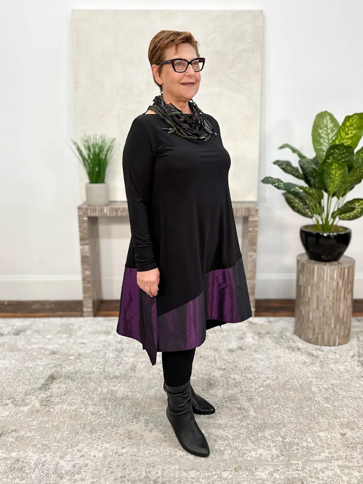 Devon Tunic, Black/Plum