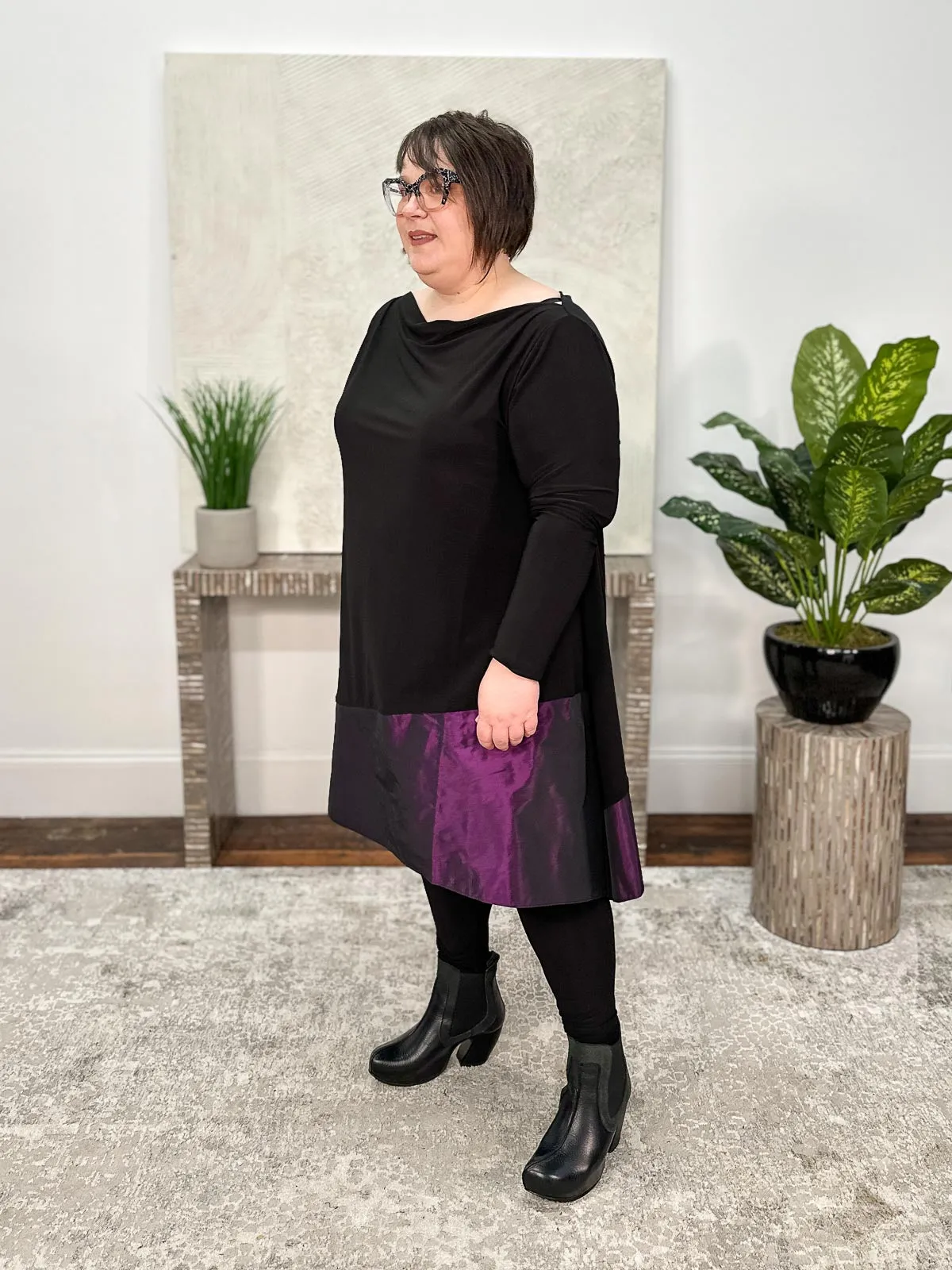 Devon Tunic, Black/Plum