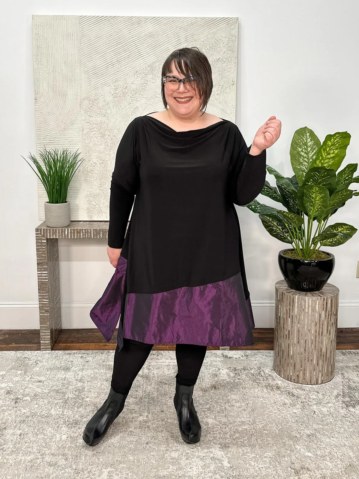 Devon Tunic, Black/Plum