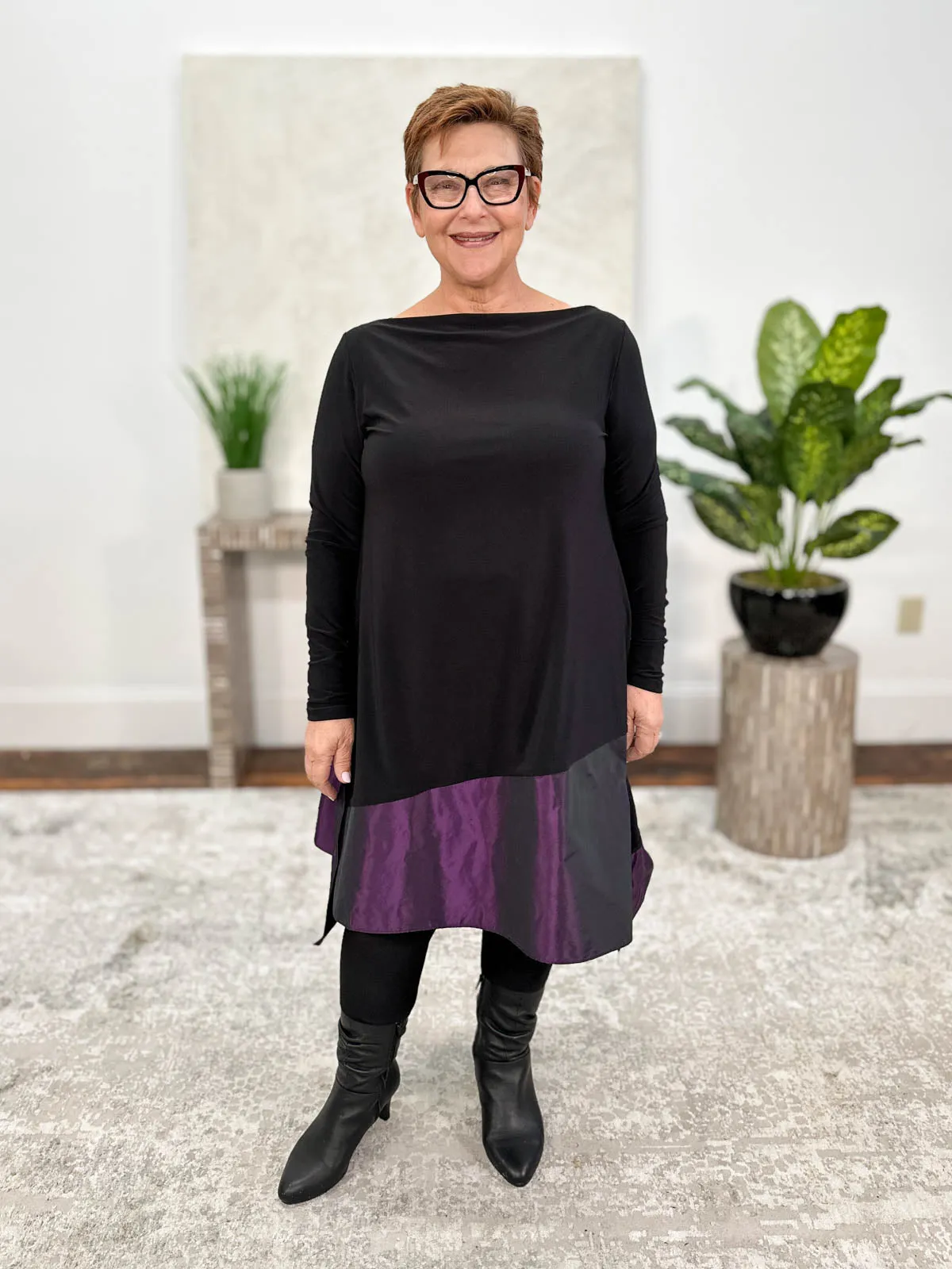 Devon Tunic, Black/Plum