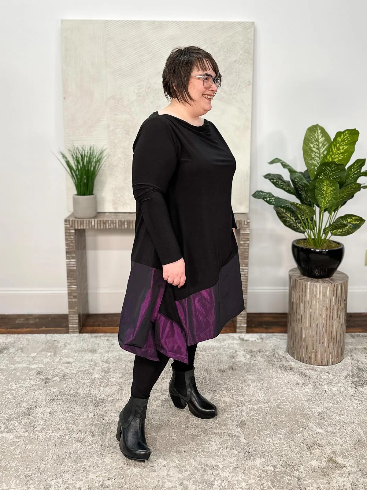 Devon Tunic, Black/Plum