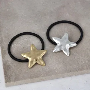 Distressed Metal Star Hair Tie