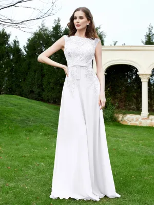 Elegant Illusion Lace Appliqued Dress With Buttons White Plus Size