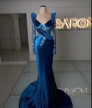 Elegant Long Sleeves Sweetheart Mermaid Formal Prom Dress