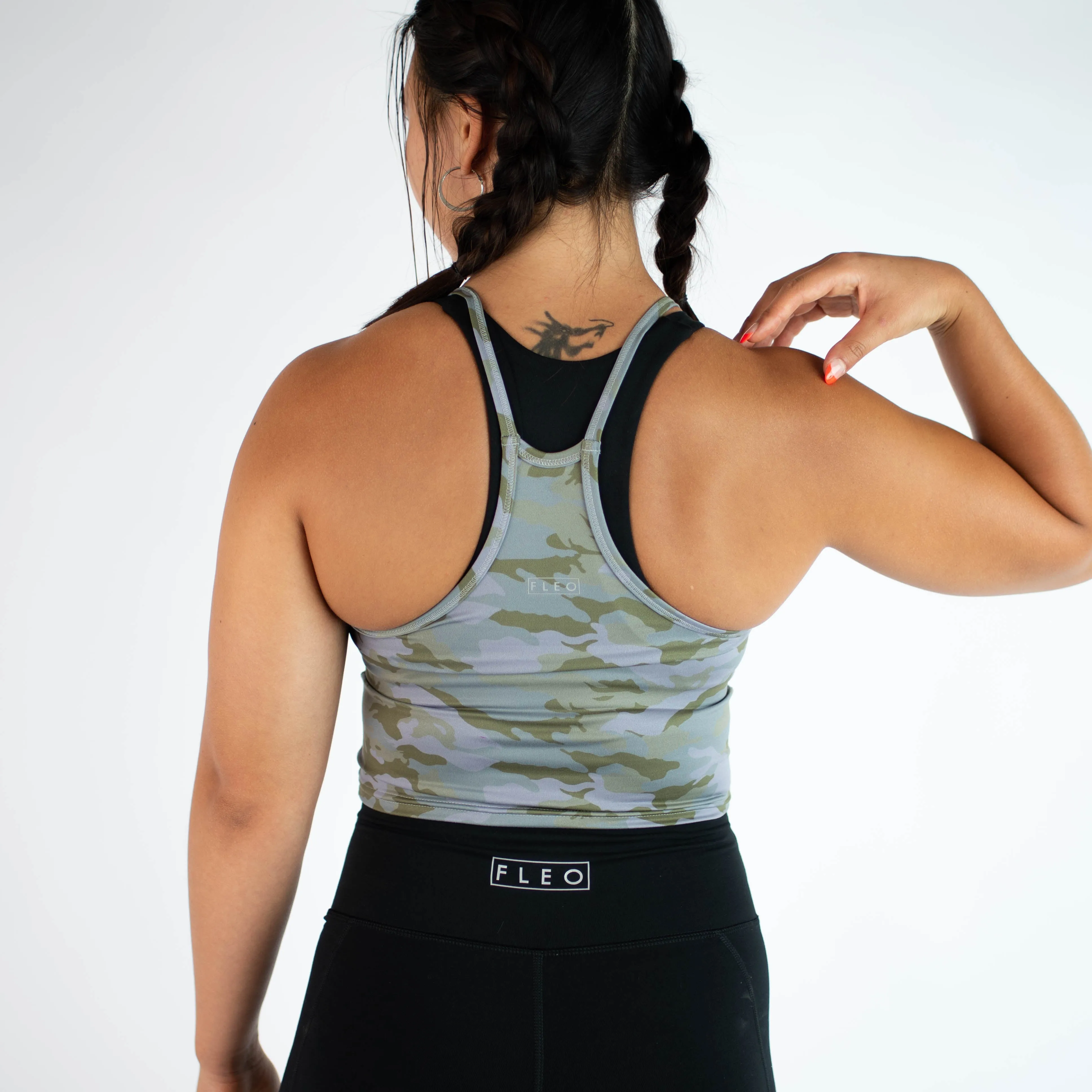 FLEO Switch Up Crop Tank - Cadence Camo