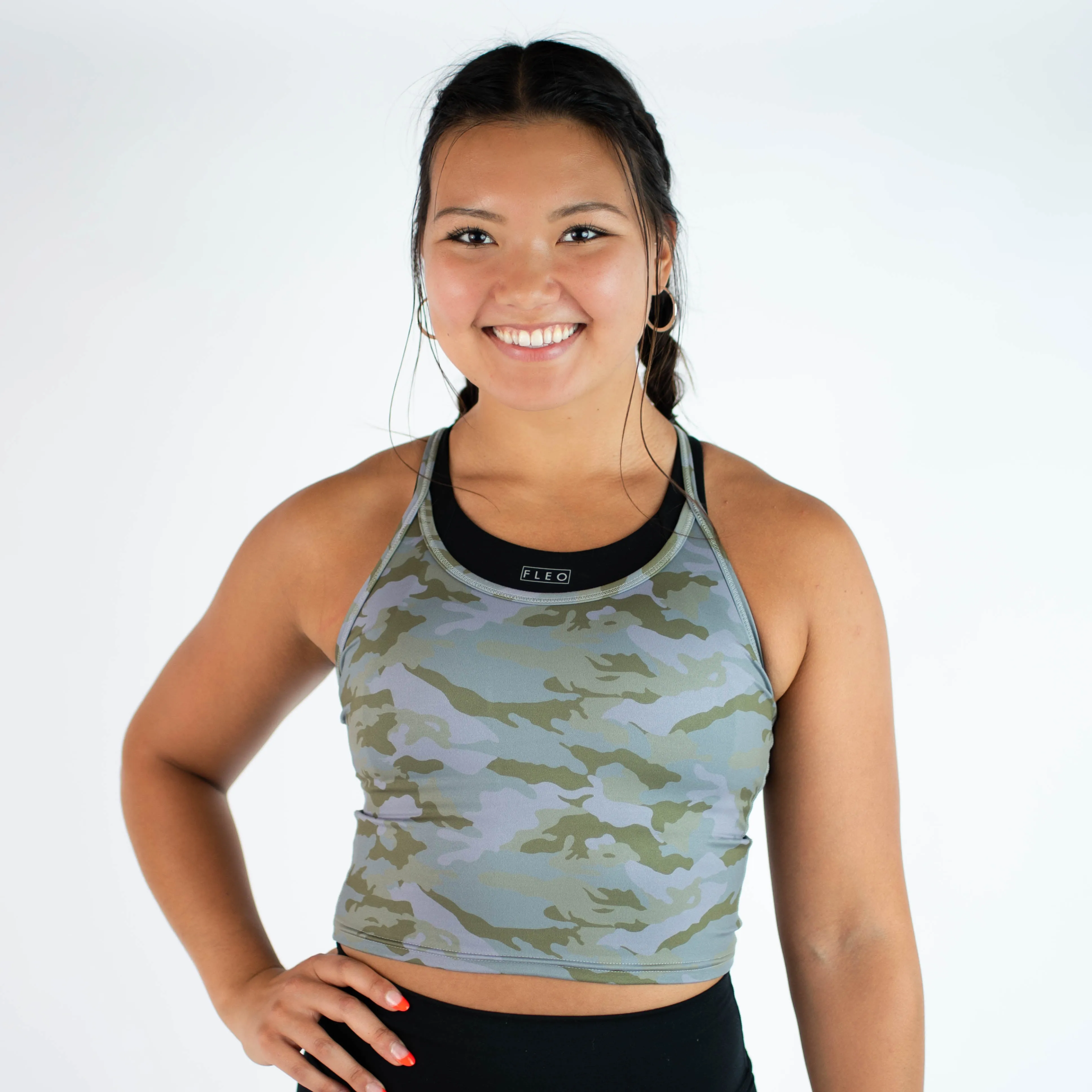 FLEO Switch Up Crop Tank - Cadence Camo