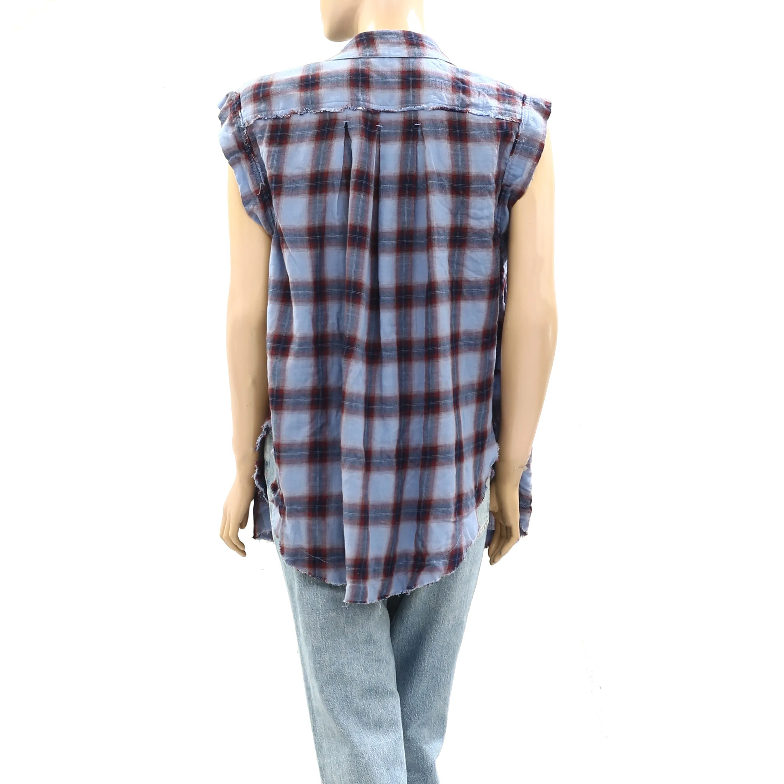 Free People Wave After Wave Plaid Tunic Top