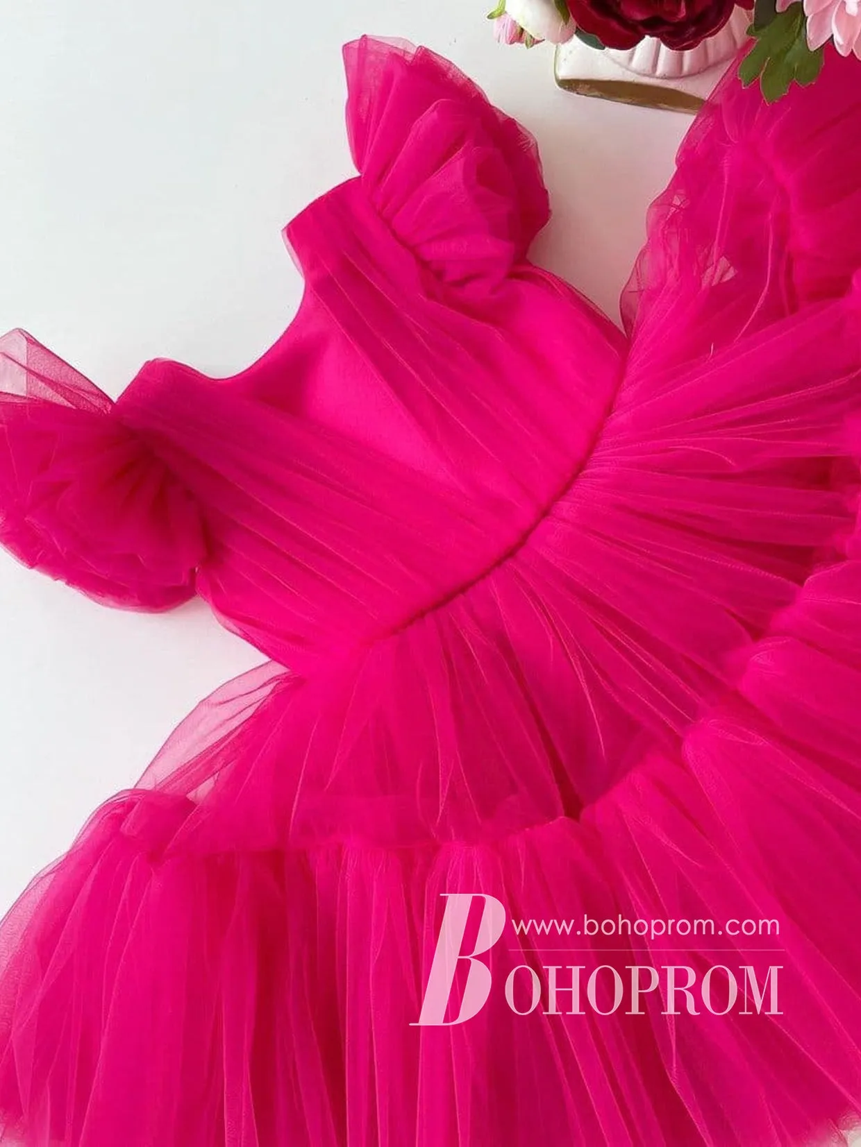 Graceful Tulle Knee-length A-line Puffy Flower Girl Dresses FD108