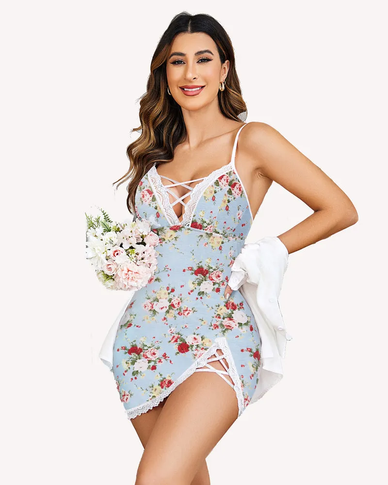 Halloween Lace Full Slip Side Slit Dress