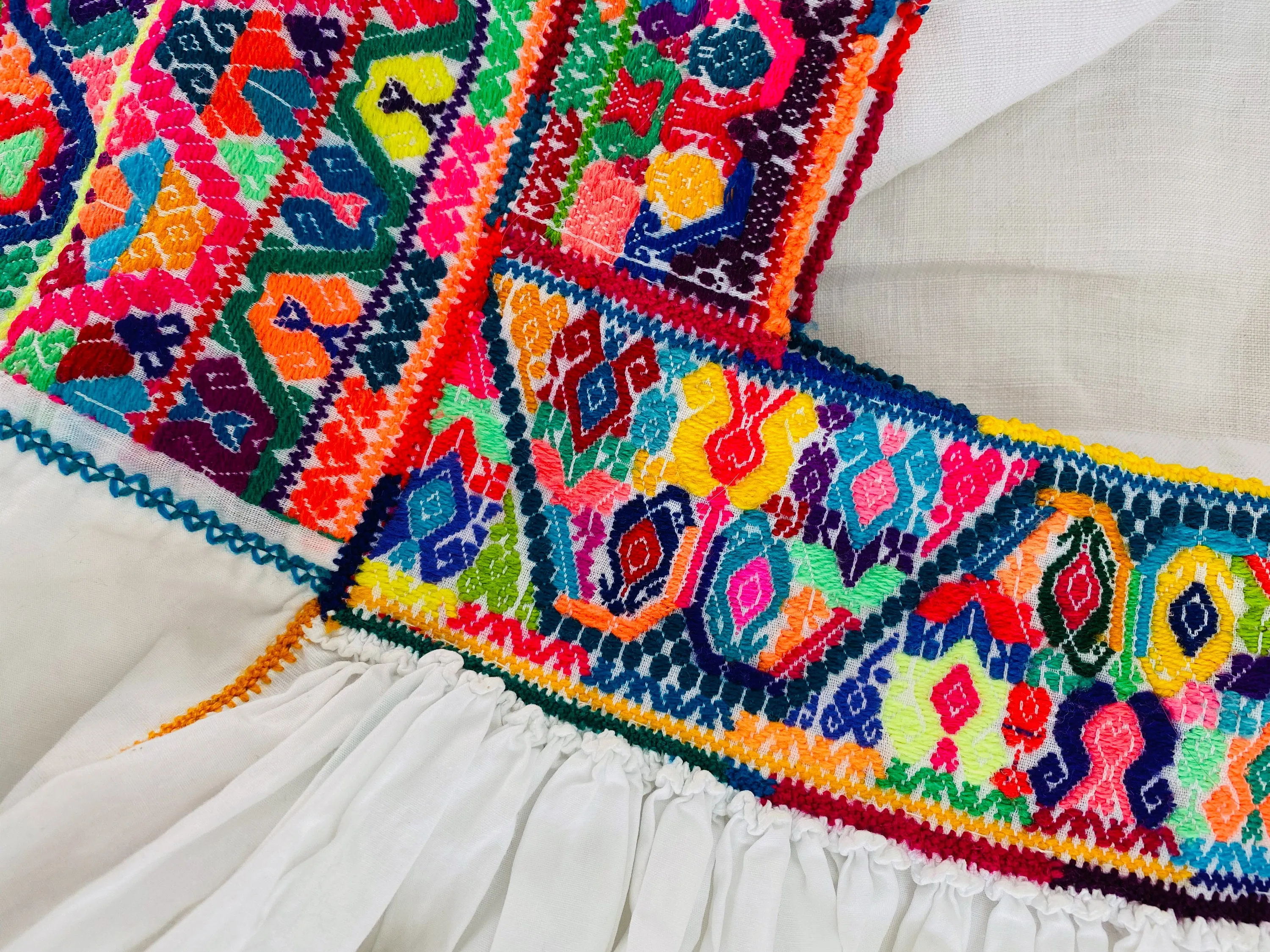 Hand-Embroidered Nahua Dress. Puebla, Mexico