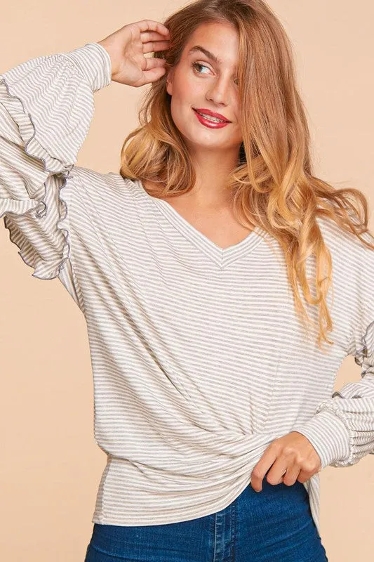Here I Go Again Ruffle Sleeve Top