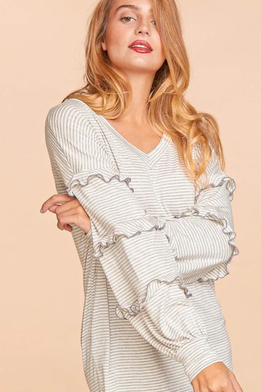 Here I Go Again Ruffle Sleeve Top