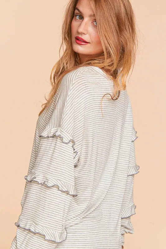 Here I Go Again Ruffle Sleeve Top