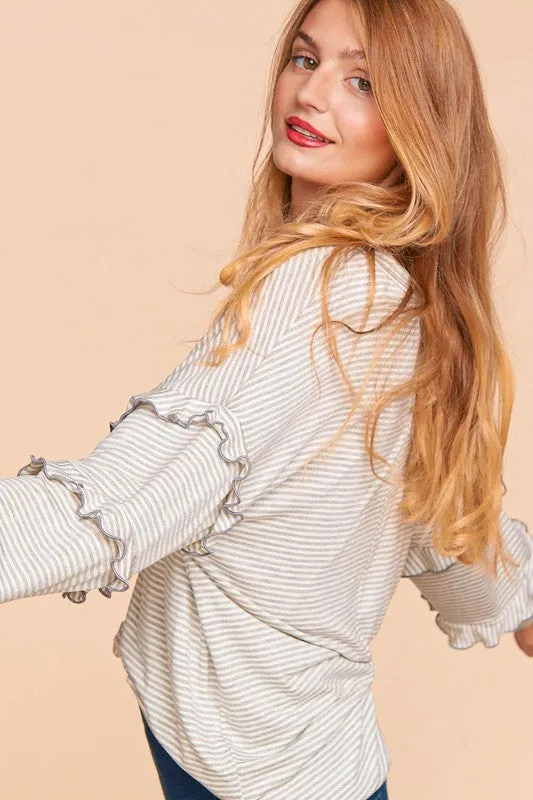 Here I Go Again Ruffle Sleeve Top