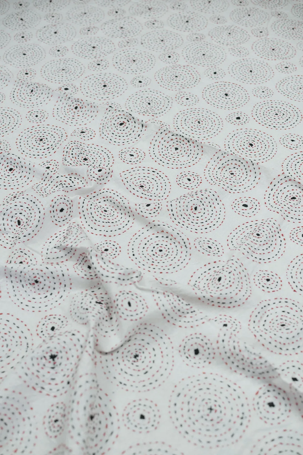 Ivory Cream Applique Hand Embroidered Blouse Fabric