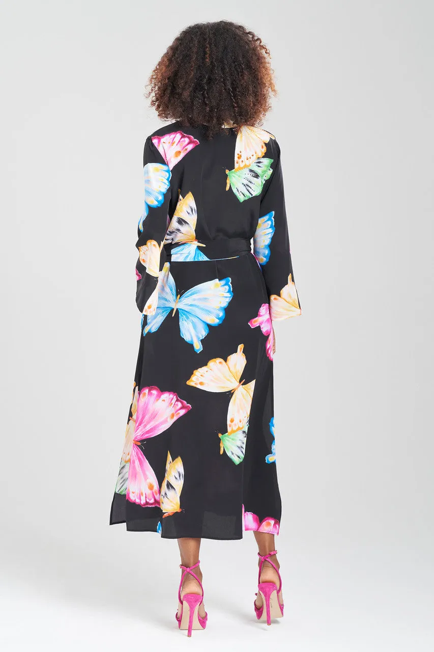 Kyoko Butterfly Beaded Silk Tassel Caftan