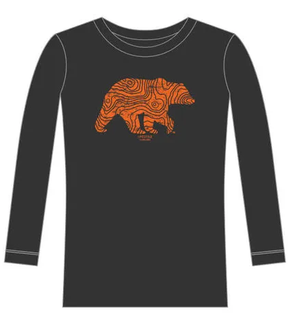 Lifestyle Overland Black Topo Bear Long Sleeve T-Shirt