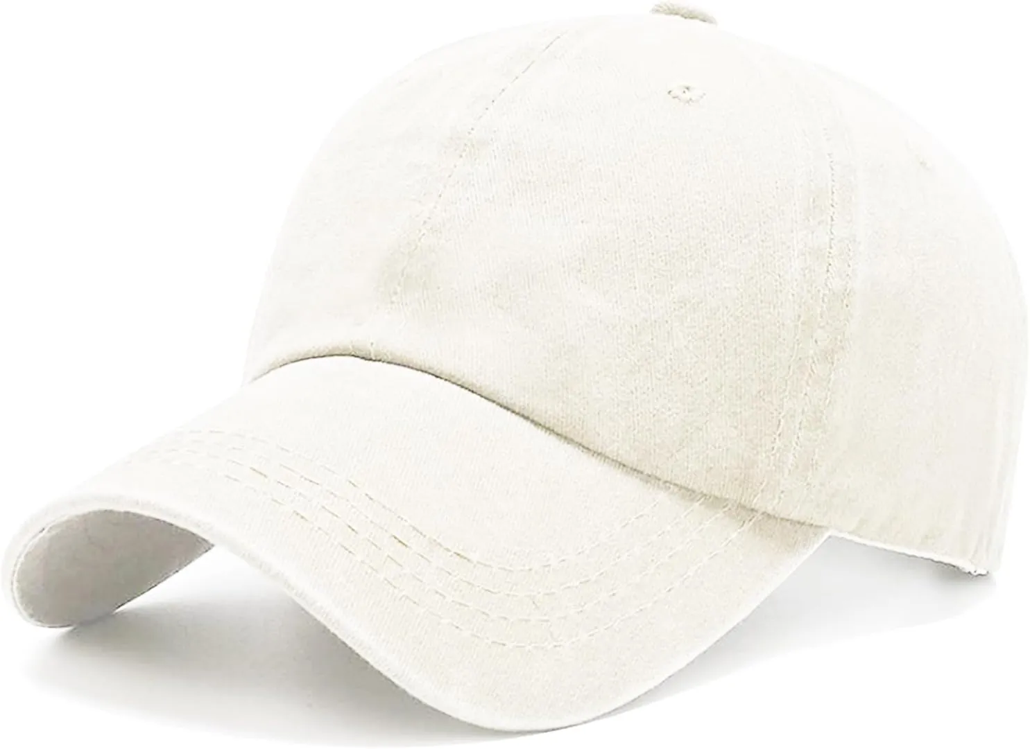 Men's Vintage Washed Light Beige Distressed Baseball Cap