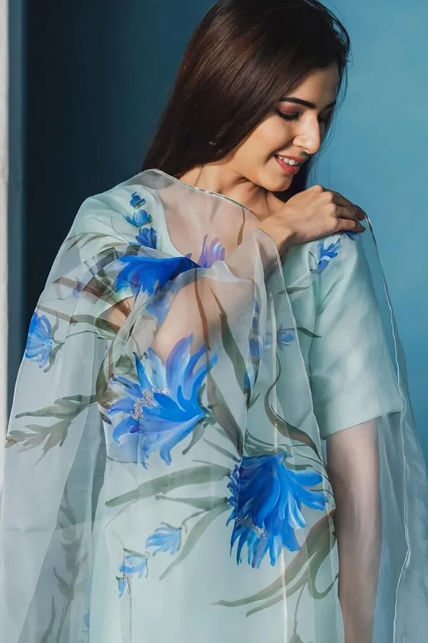 Modern simple plazo suit design 2021 Pink blue