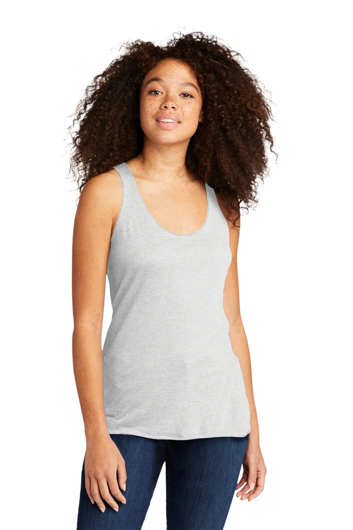Next Level Women's Racerback Custom Tanks, Heather White