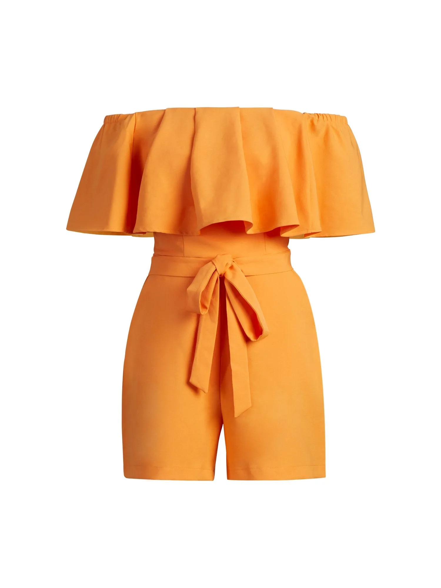 Orange Off-The-Shoulder Romper