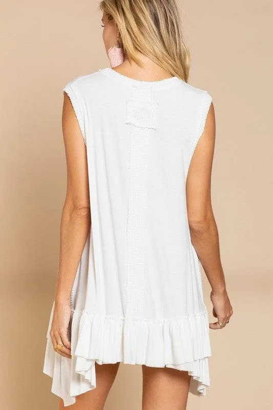 POL Sleeveless Ruffle Hem Dress