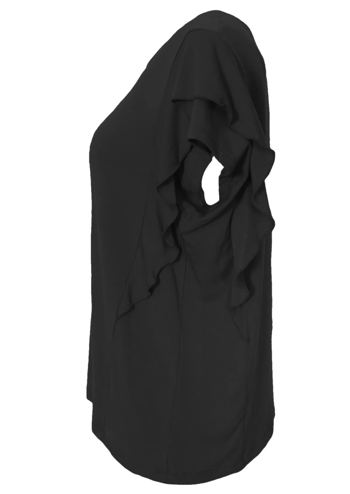 Ruffle Tee Black