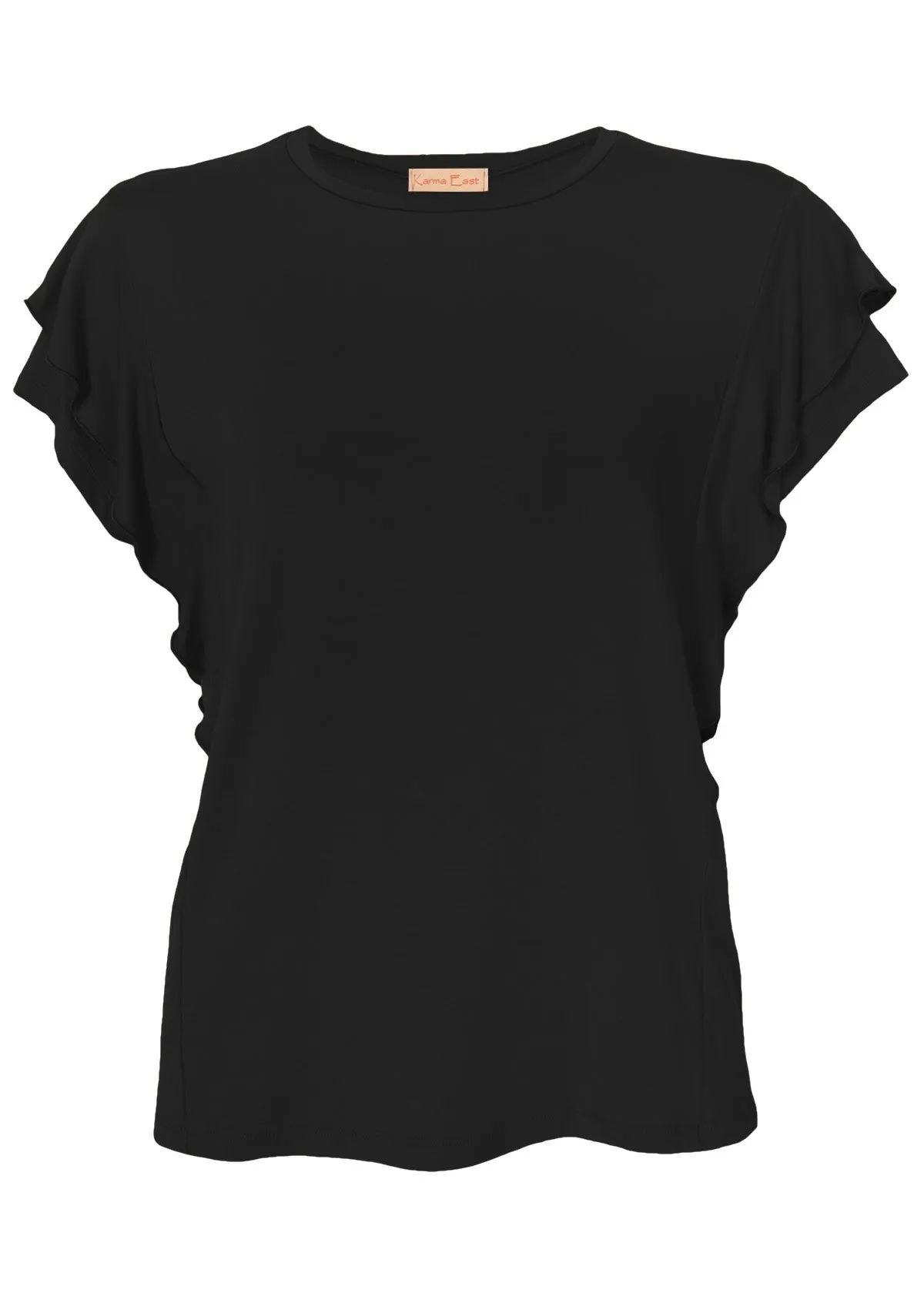 Ruffle Tee Black