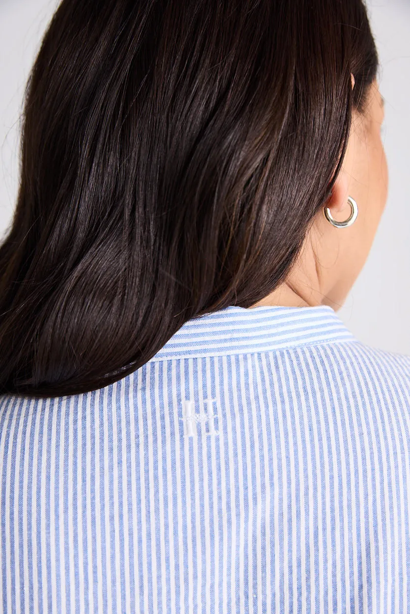 Sophie - Dress - Knee-Length - Blue & White Stripe