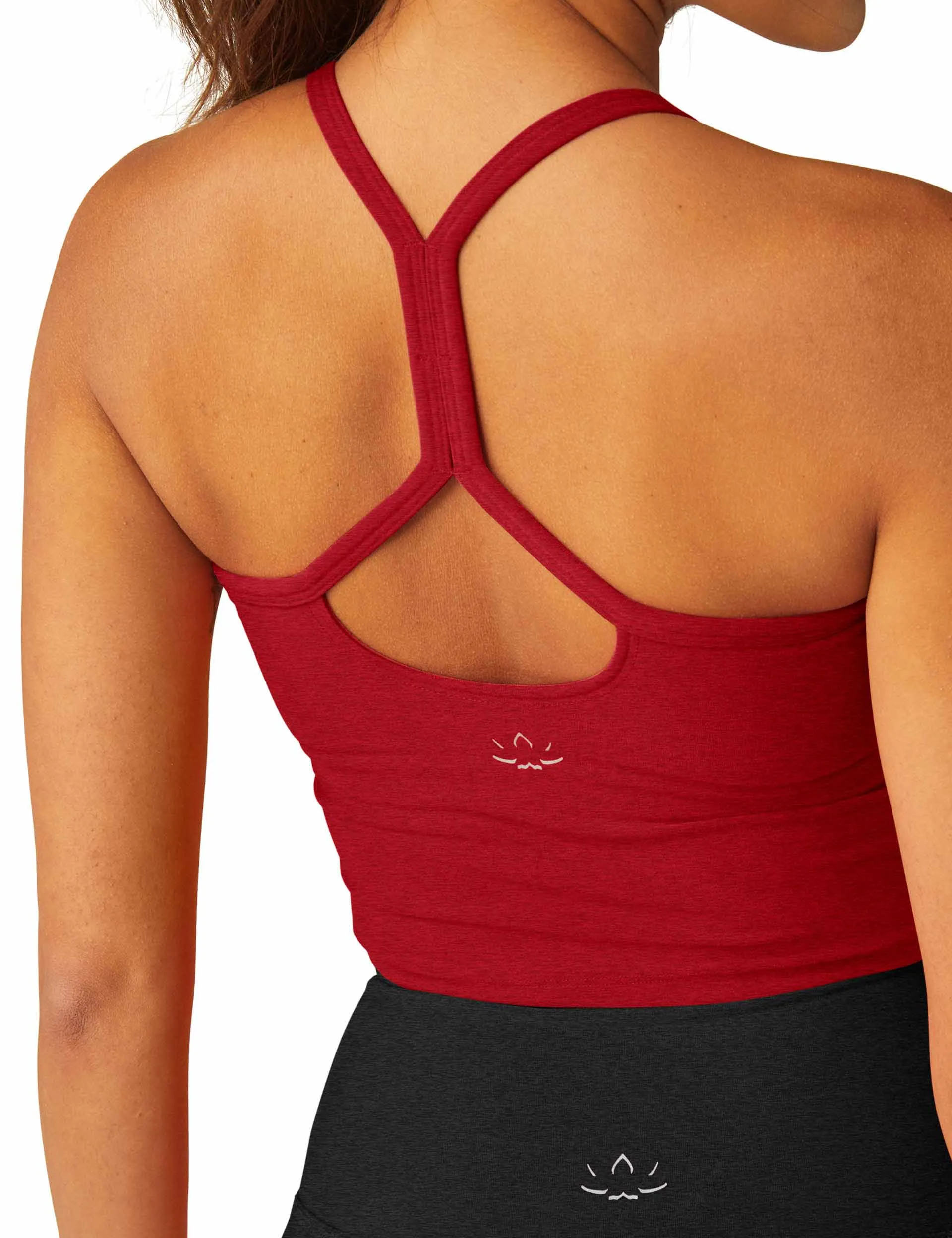 Spacedye Slim Racerback Cropped Tank - Ruby Red Heather