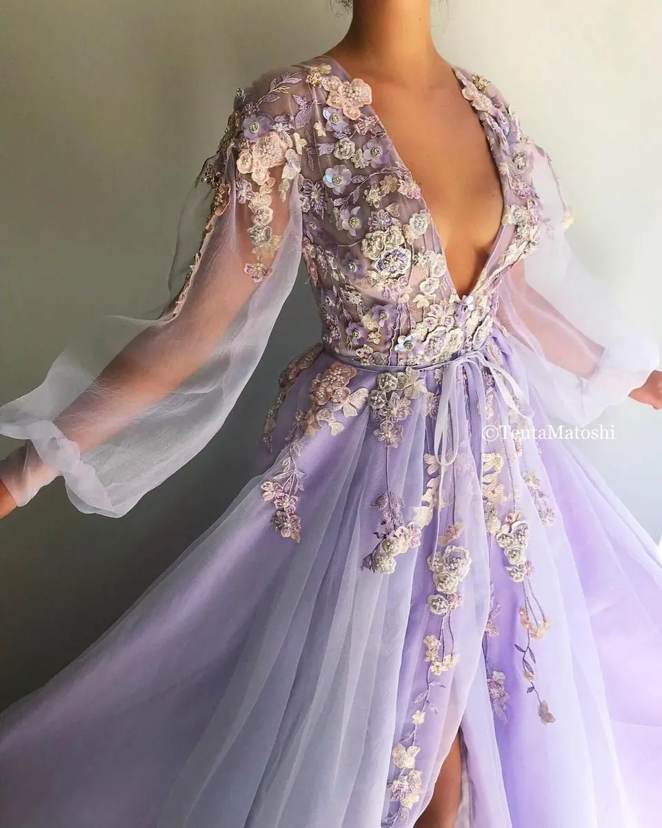 tulle long prom dress evening dress S679