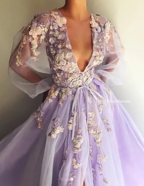 tulle long prom dress evening dress S679