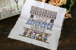 Vintage 1970s Alphabet Needlepoint Sampler Finished