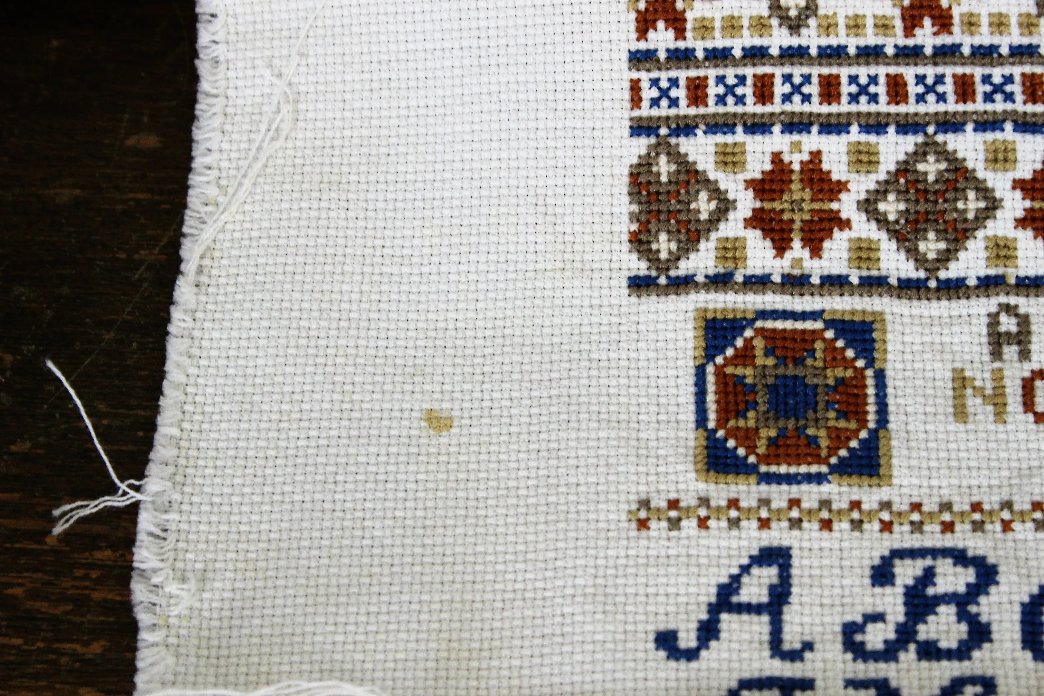 Vintage 1970s Alphabet Needlepoint Sampler Finished